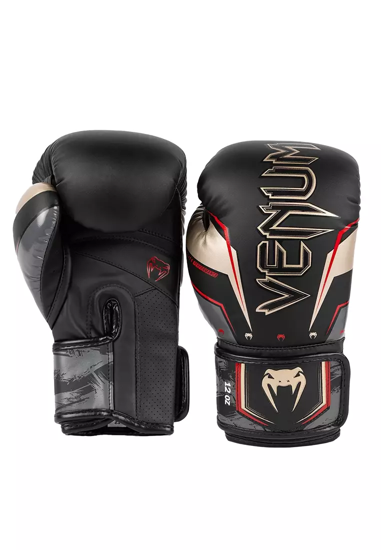 Venum Elite Evo Boxing Gloves - Black/Gold/Red