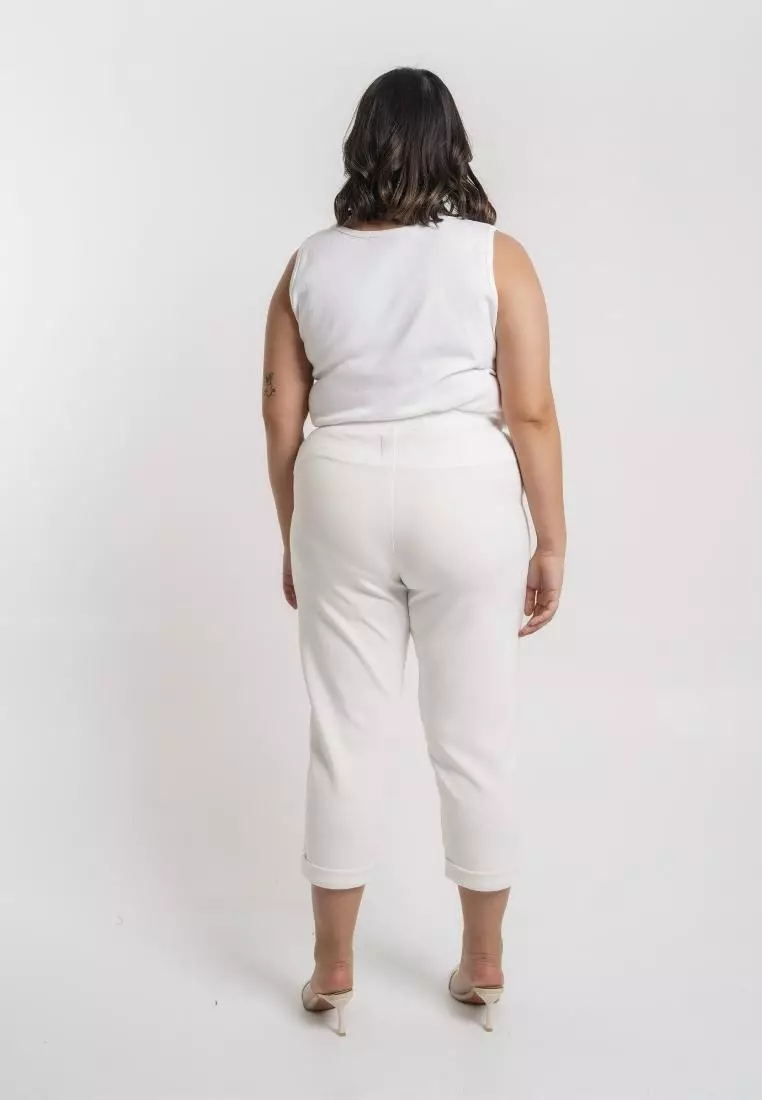 Plus Size Pants Jammie White