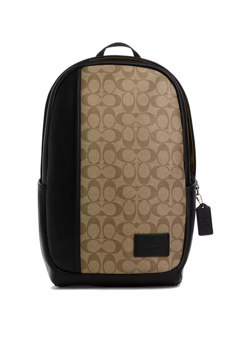 COACH COACH Edge Backpack In Signature Canvas Khaki/Black CM024 2024