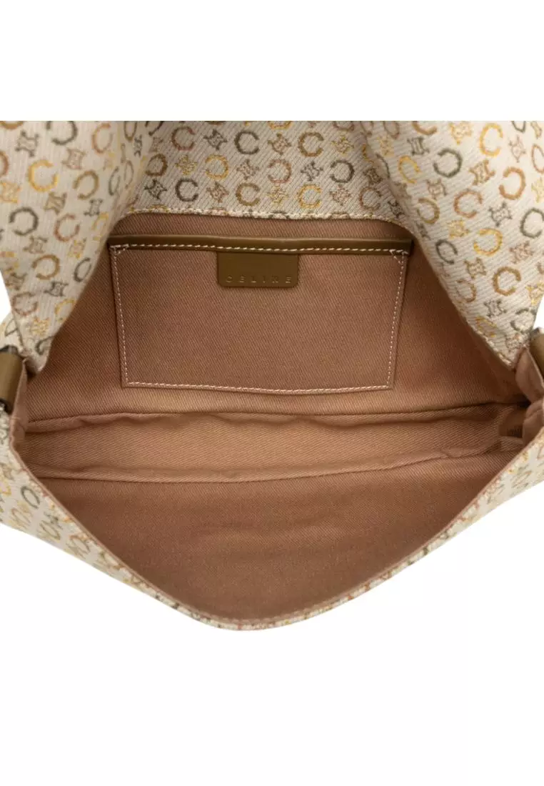 Pre-Loved Celine C Macadam Canvas Flap Shoulder Bag
