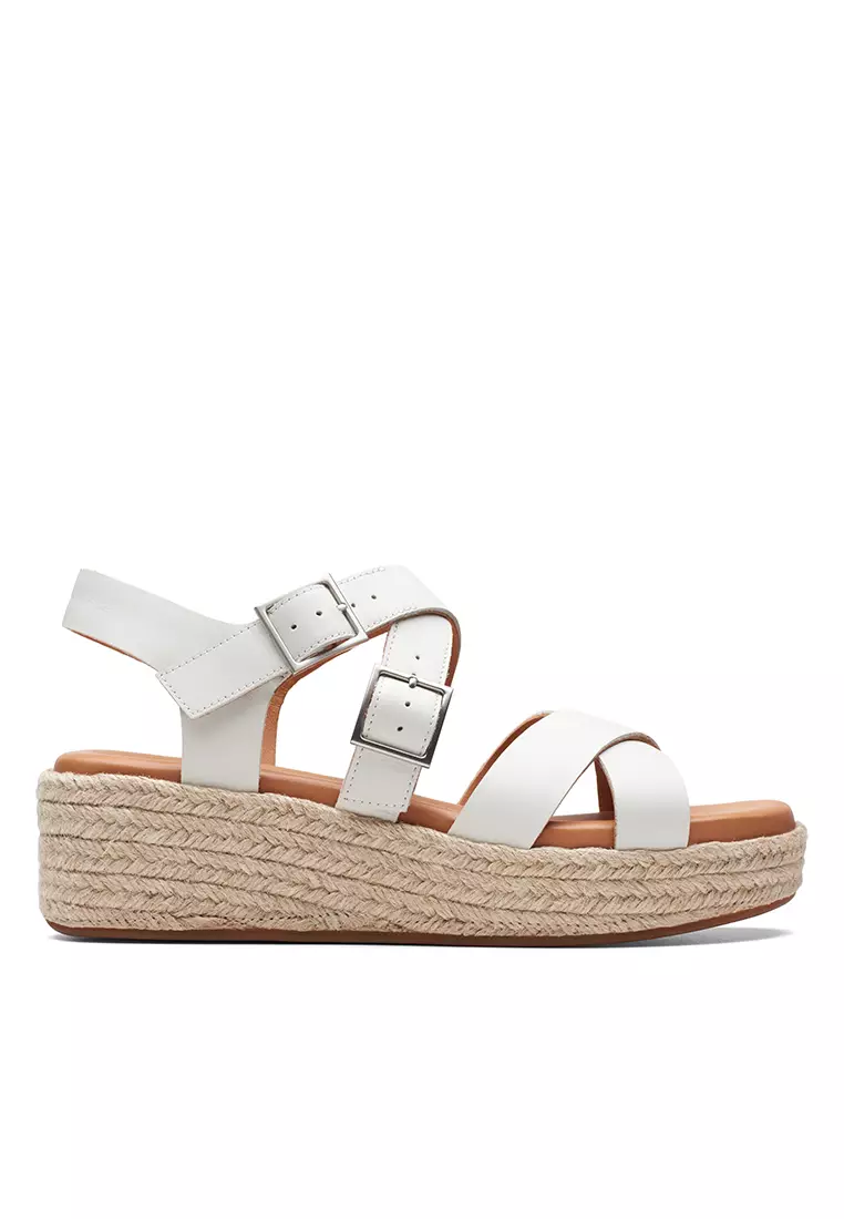 Discount on Clarks  shoes - SKU: Kimmei Buckle Wedges Off White Combi