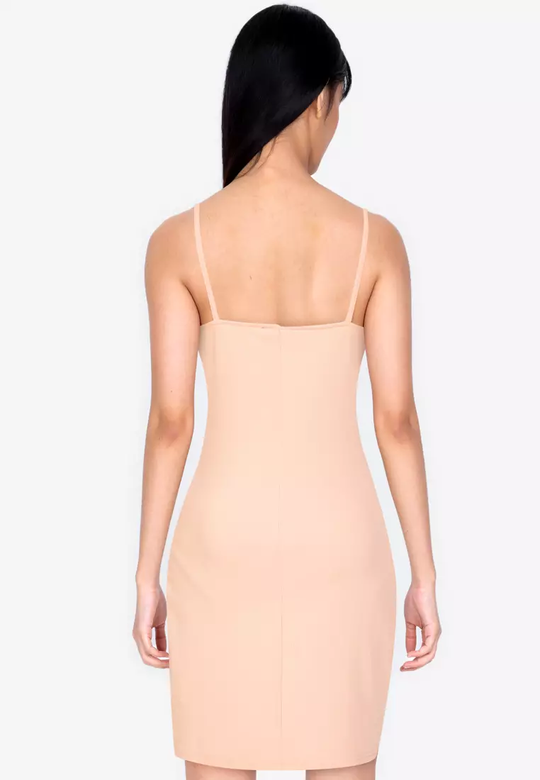Straight neck bodycon top dress