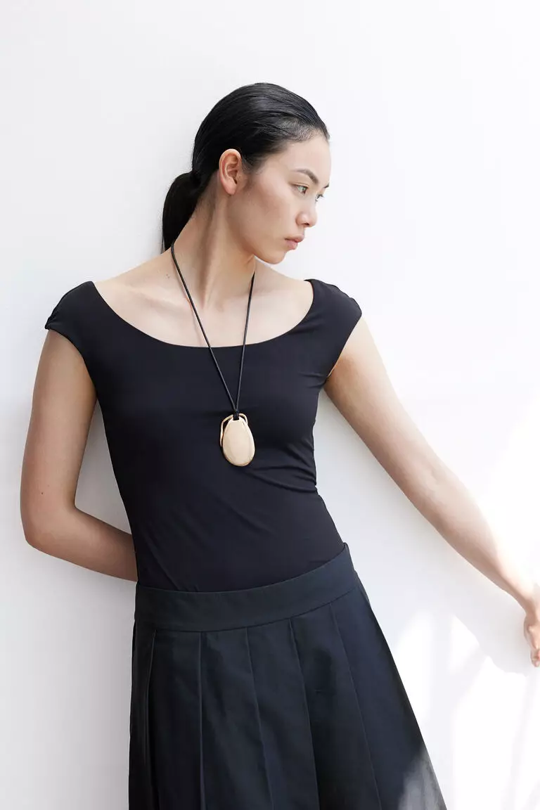 Ballerina-neckline top