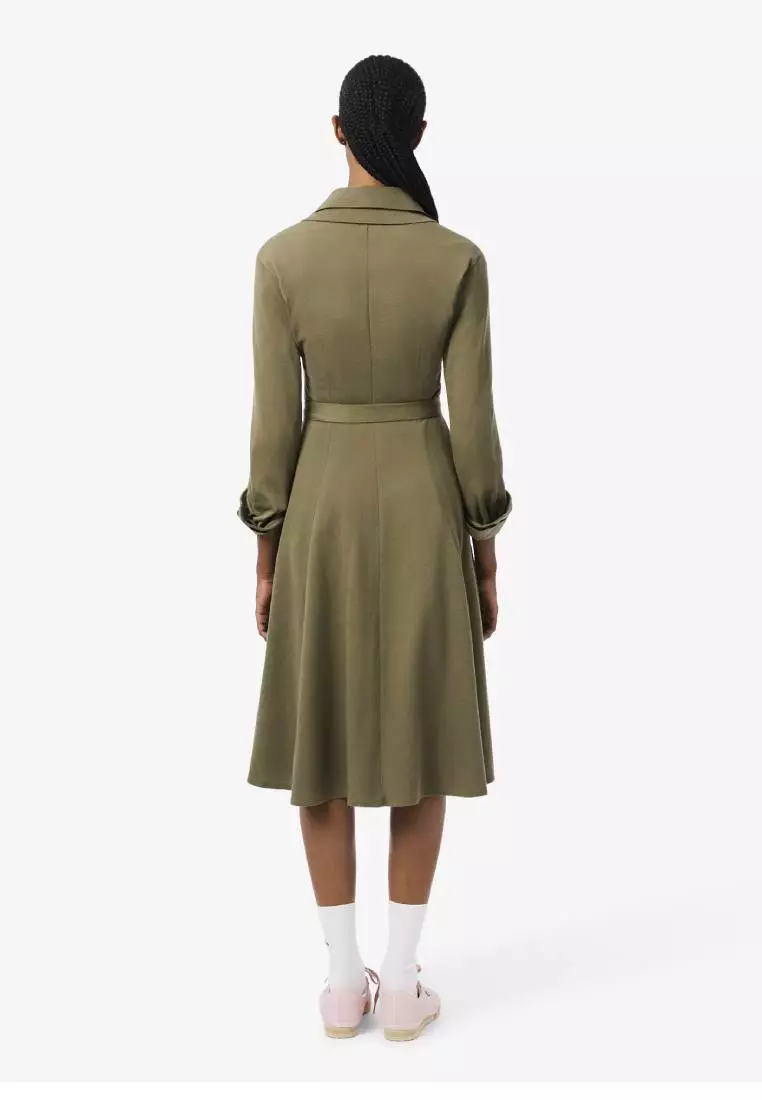 Polo Collar Belted Petit Piqué Dress