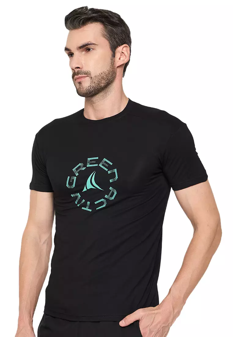 Premium Black Men's Eco-Stretch Bamboo Training T-Shirt