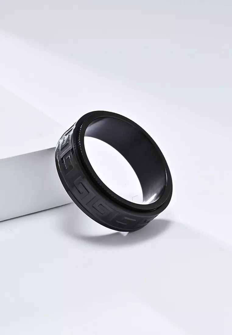 Titanium Steel Rotatable Design Pattern Ring JW QF-JZ964