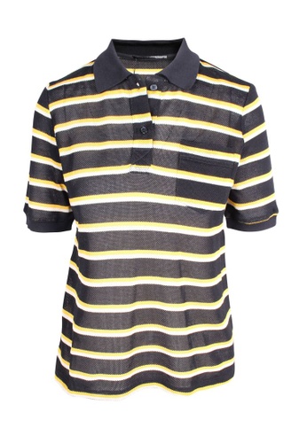 PROENZA SCHOULER black Pre-Loved proenza schouler Yellow Black Stripe Polo Shirt 3DAF1AA34D18FEGS_1