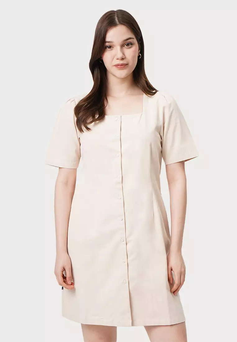 Zalora button deals down dress