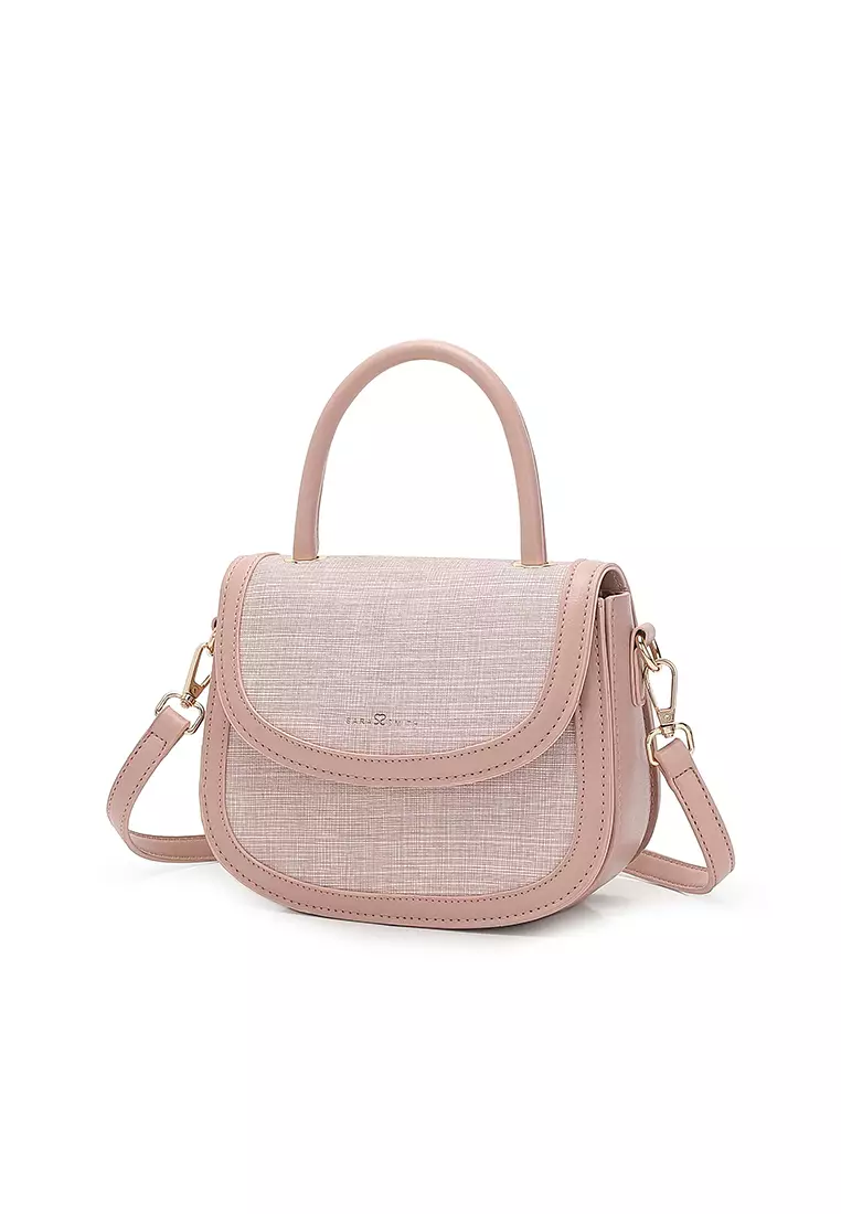 Women's Top Handle Bag / Sling Bag / Crossbody Bag / Shoulder Bag (Tas Tangan / Tas Selempang / Tas Bahu) - Merah Jambu