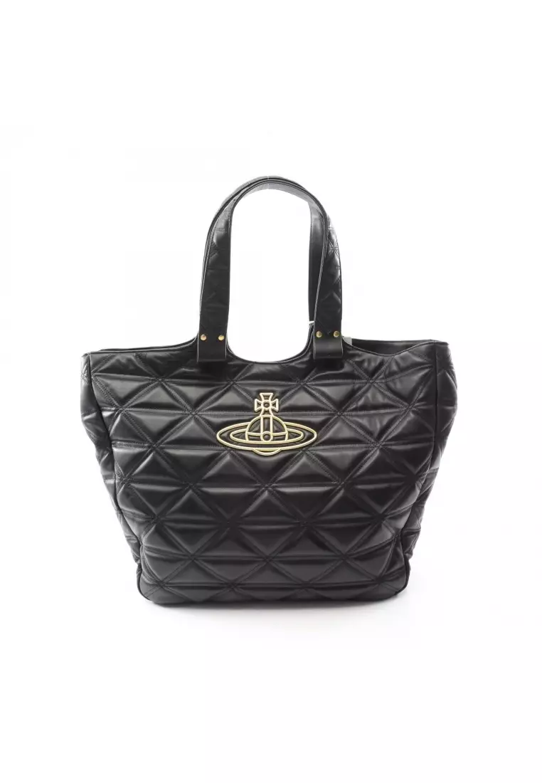 Pre-Loved Vivienne Westwood TALITHA TOTE BAG Shoulder bag tote bag leather  black