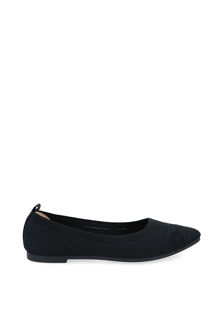 Black Claire Knitted Ballerina Flats