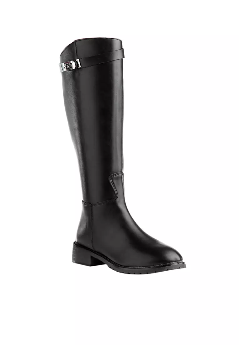 Mens knee high hot sale leather riding boots