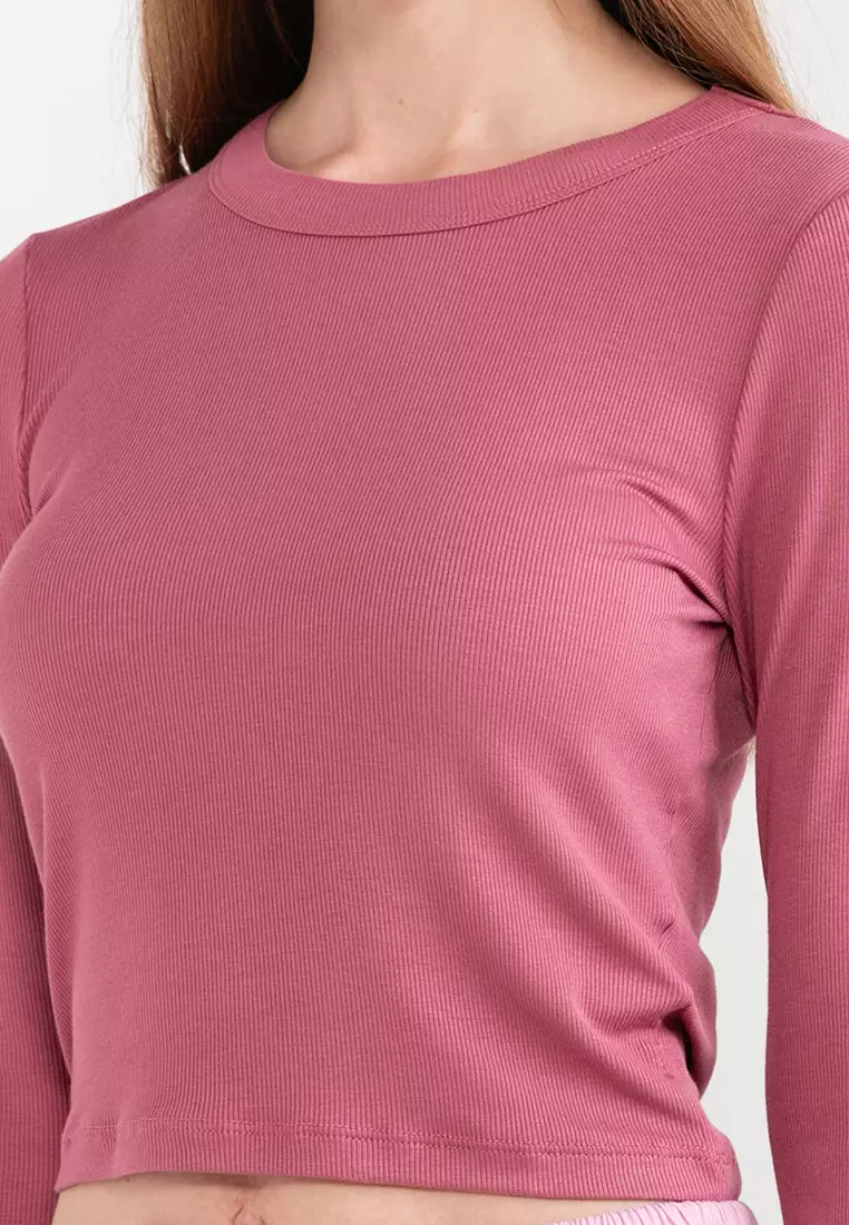 Staple Rib Crew Neck Long Sleeve Top