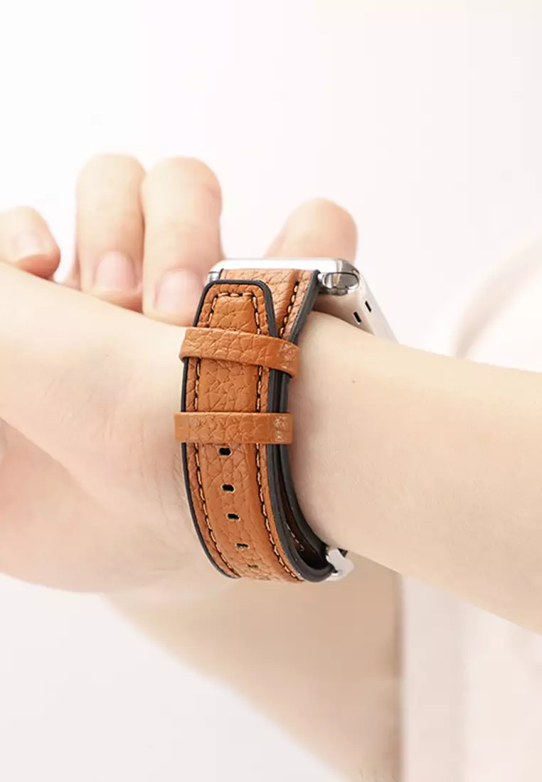 Tali Kulit Pria Leather Strap 22mm Premium Leather Tali Kulit-brown 22mm