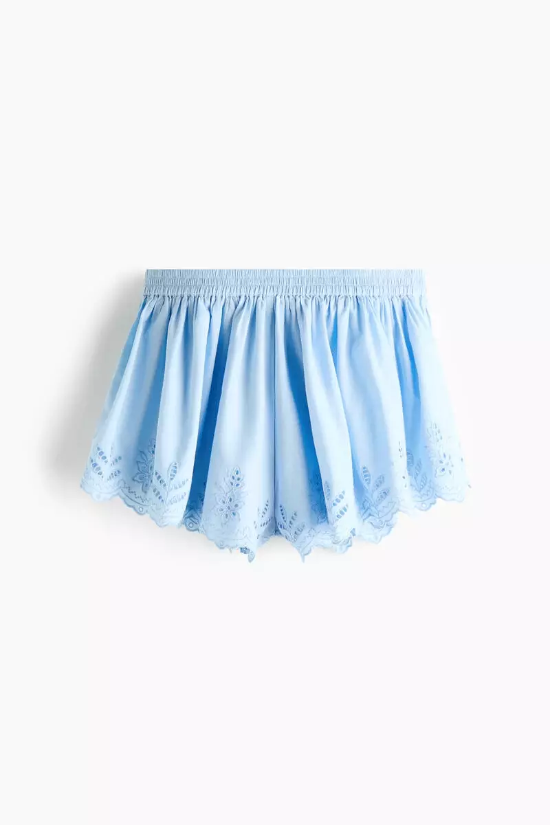 Broderie anglaise pull-on shorts