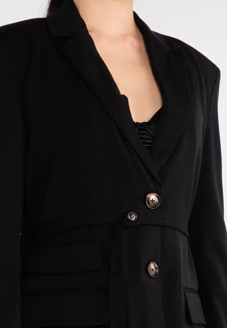 Belted Single Breasted Blazer