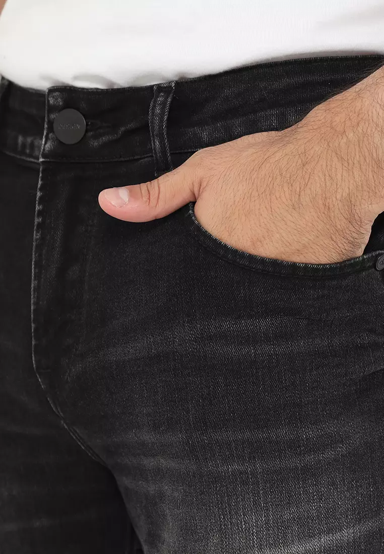 Celana Jeans Df Slim Fit Black Grey