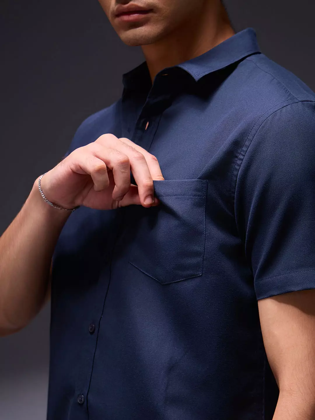 OXCON Easy Shirts Kemeja Tangan Pendek Navy
