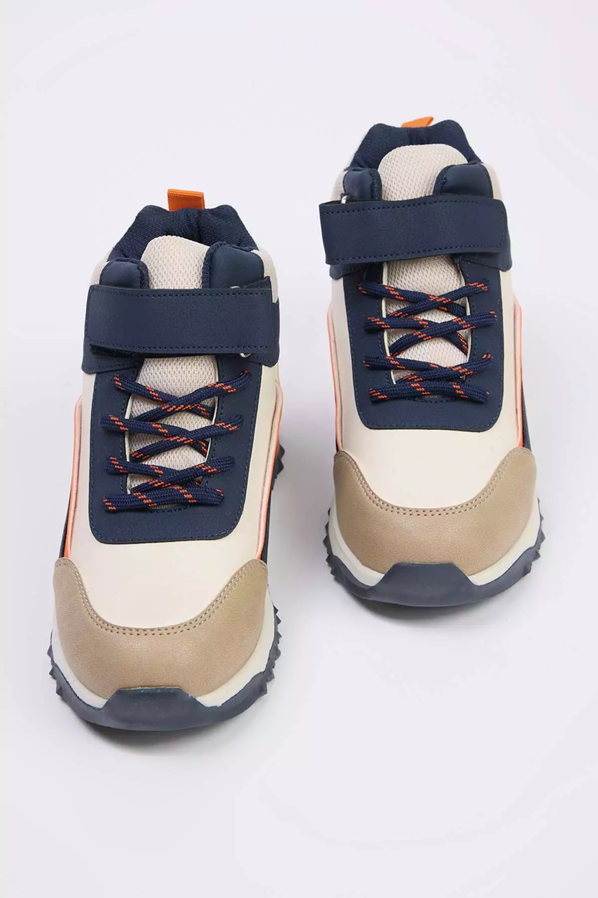 Navy Blue Color Block Velcro Detailed Big Boy Kids Trekking Boots Takaw26Bo00004