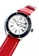 EGLANTINE 銀色 EGLANTINE® Vanessa 女士精鋼石英手錶白色錶盤，紅色皮錶帶 7560FACAA08BDFGS_5