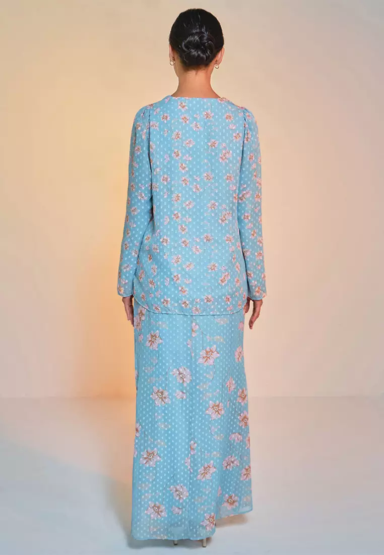 Serilina Blouse & Skirt - Turquoise/Pink Floral