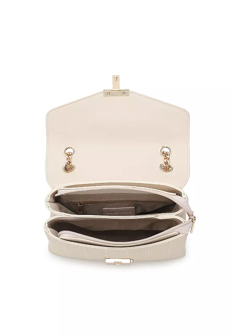 Women's Top Handle Bag / Sling Bag / Crossbody Bag (Tas Selempang / Tas Tangan) - Krem