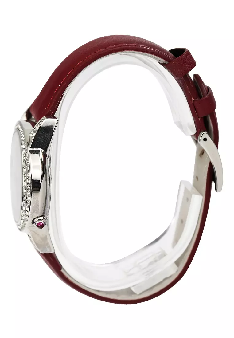 Elle - Jam Tangan Wanita - Silver - Brown Leather Strap - EL20054S05N