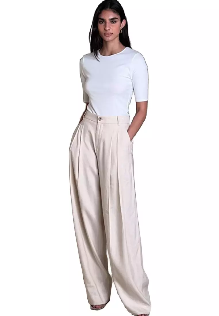 Ribbed Elbow-Sleeve T-Shirt