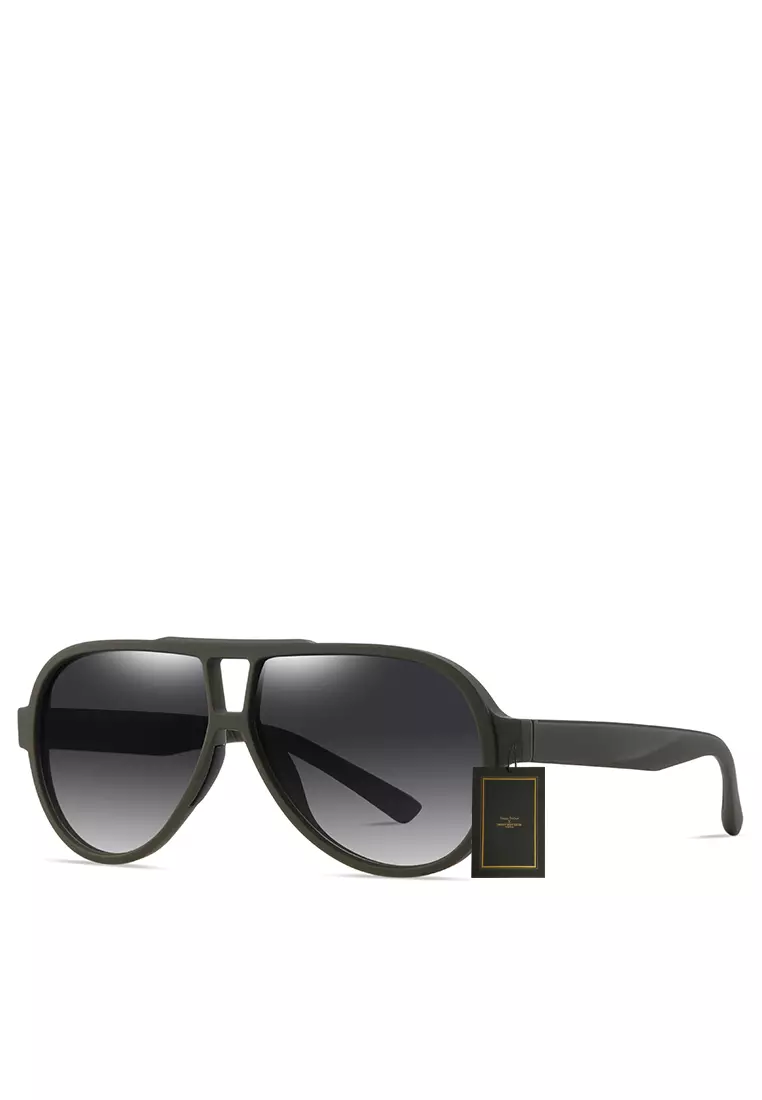 Double-Beam Oval Frame Sunglasses WD11110