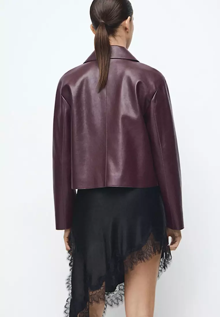 Faux-Leather Jacket With Pockets