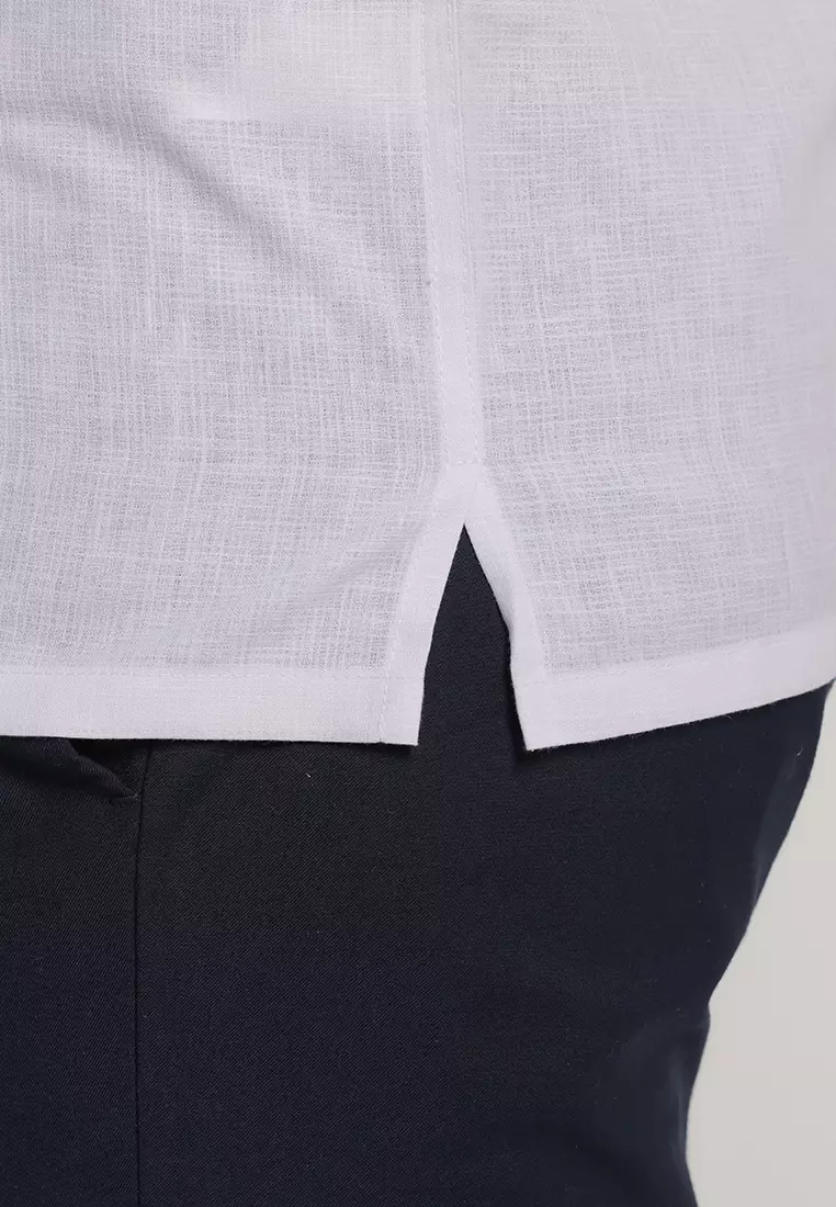 MOC x Habib Jafar Kemeja Koko Lengan Panjang Pria Halim - White