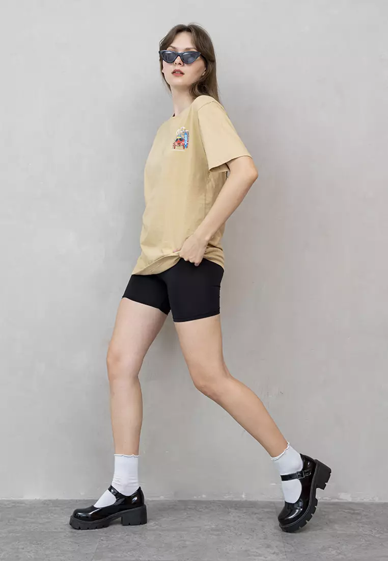 Kaos Cream t shirt polos wanita houseofcuff motif California