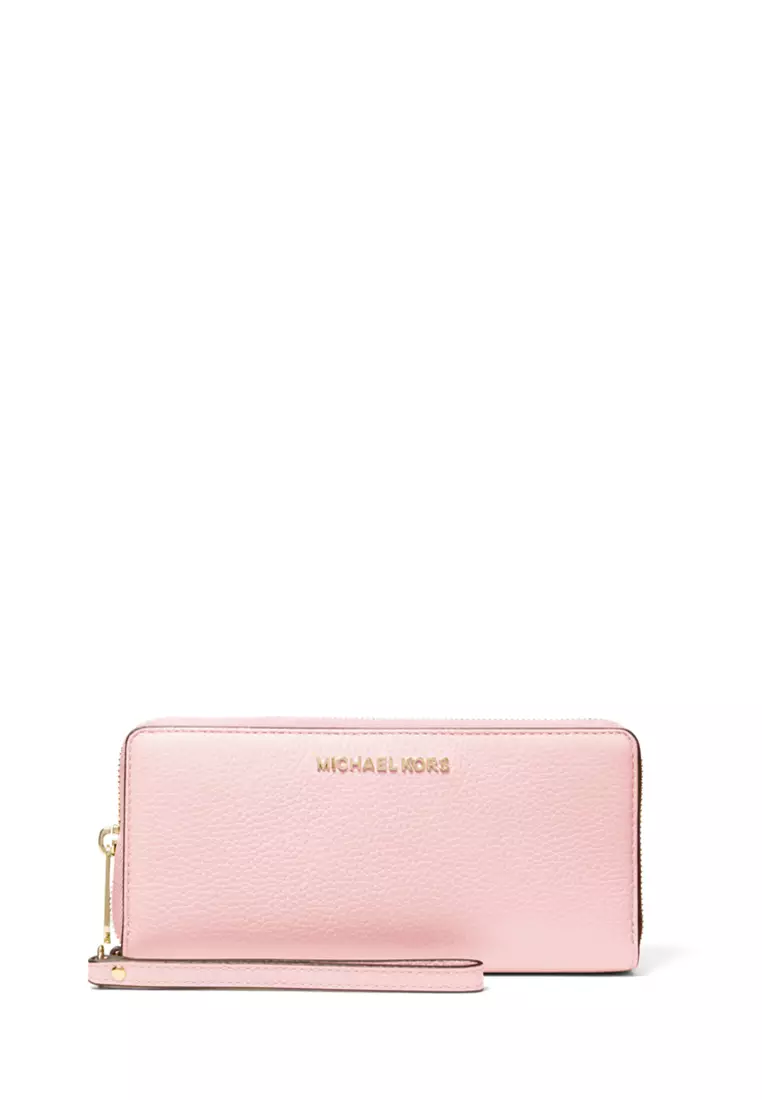 Michael kors jet set travel large pebbled leather wristlet new arrivals