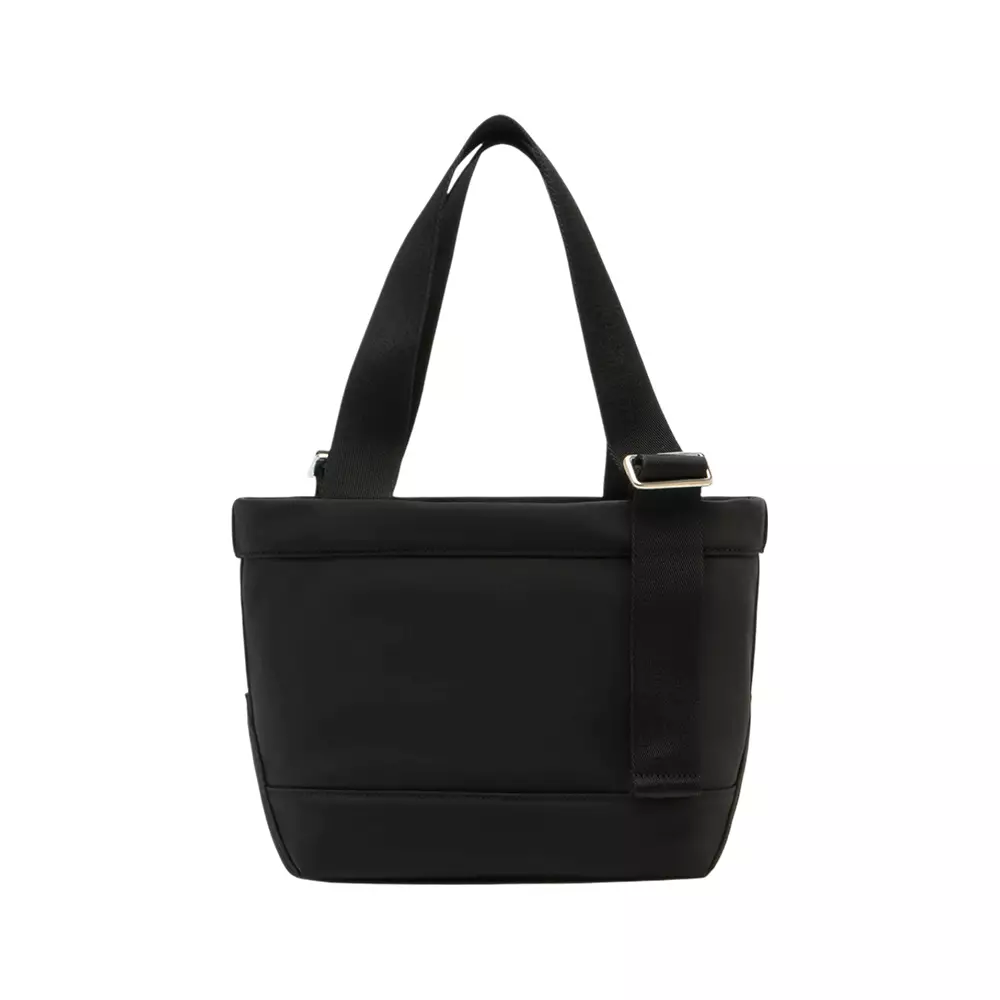 Code Nylon Top Tote Bag Black Red