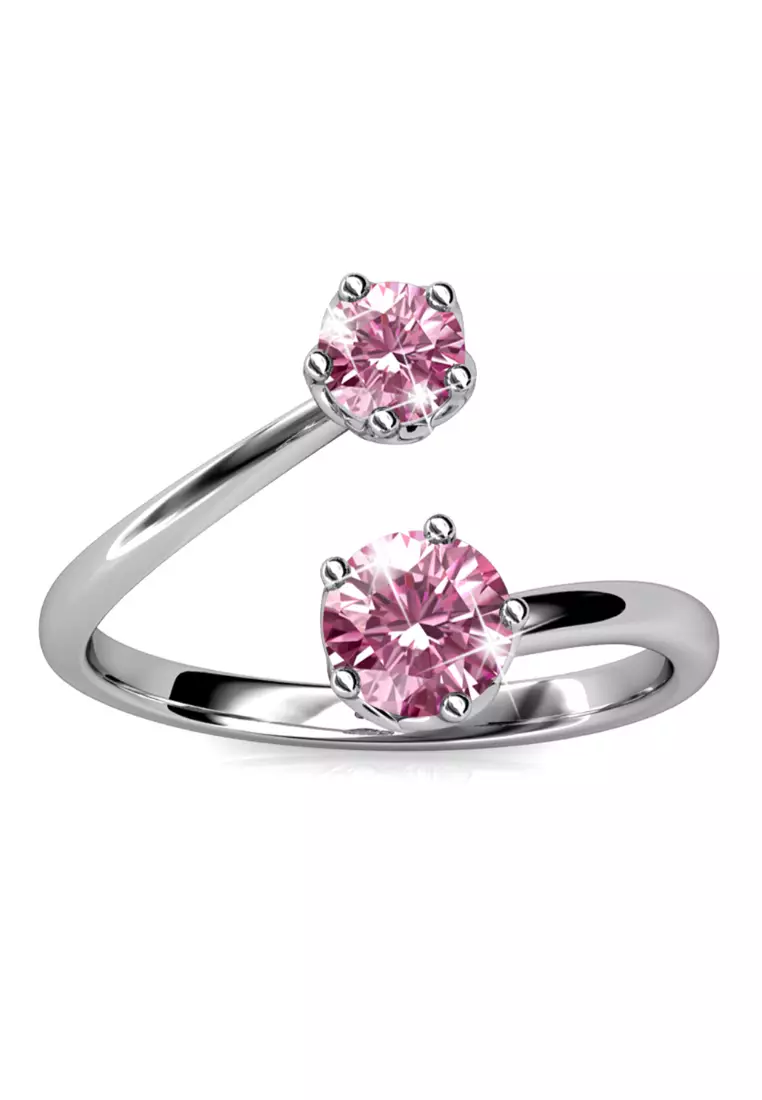 Split Pink Personality Ring Embellished with SWAROVSKI® crystals