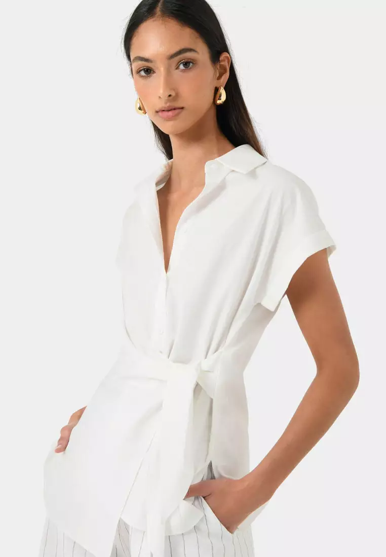 Zalia Tie Button Shirt