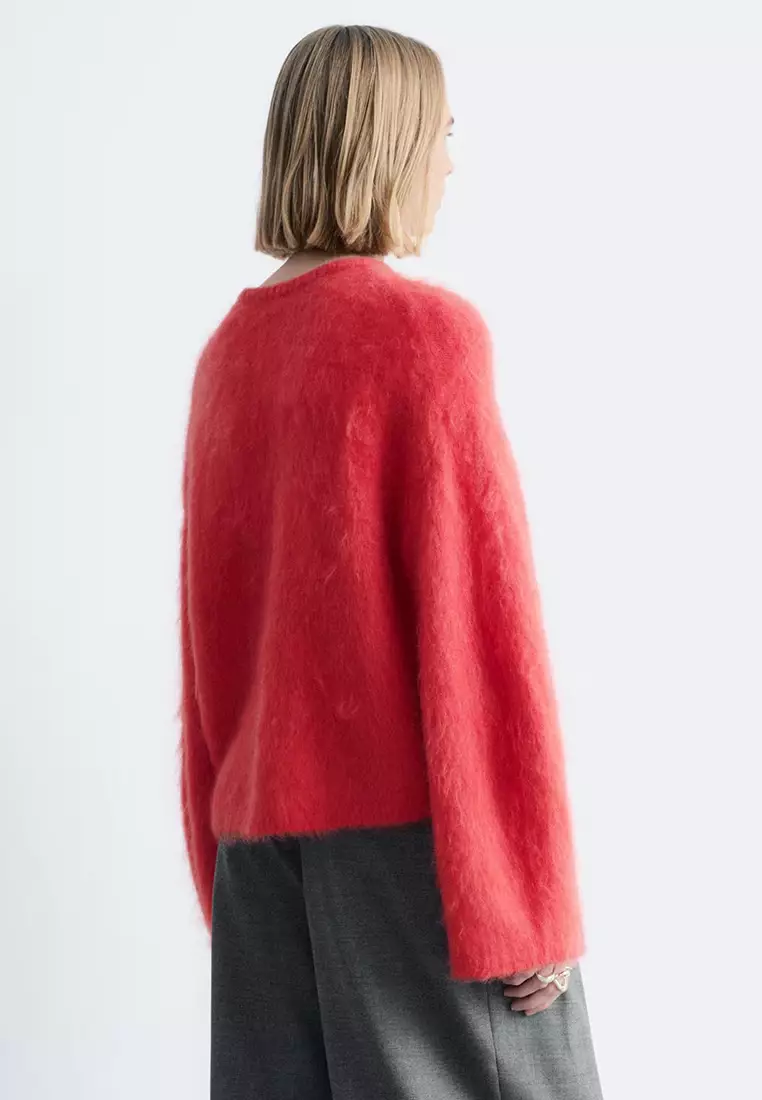 Brushed Mohair-Blend Cardigan