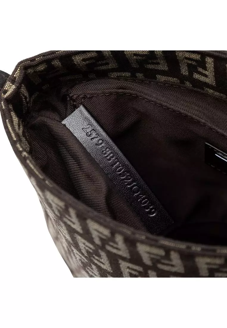 Pre-Loved Fendi Zucchino Canvas Flap Crossbody