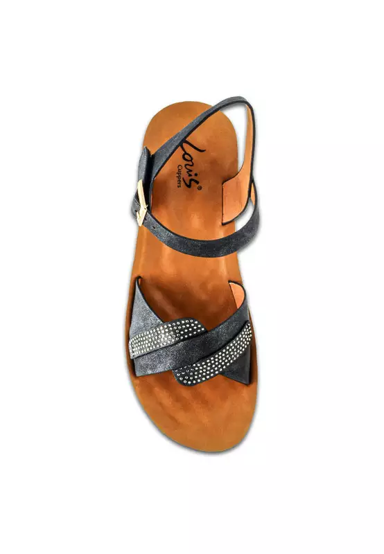 Sling Back Faux Leather Strap Casual Sandals