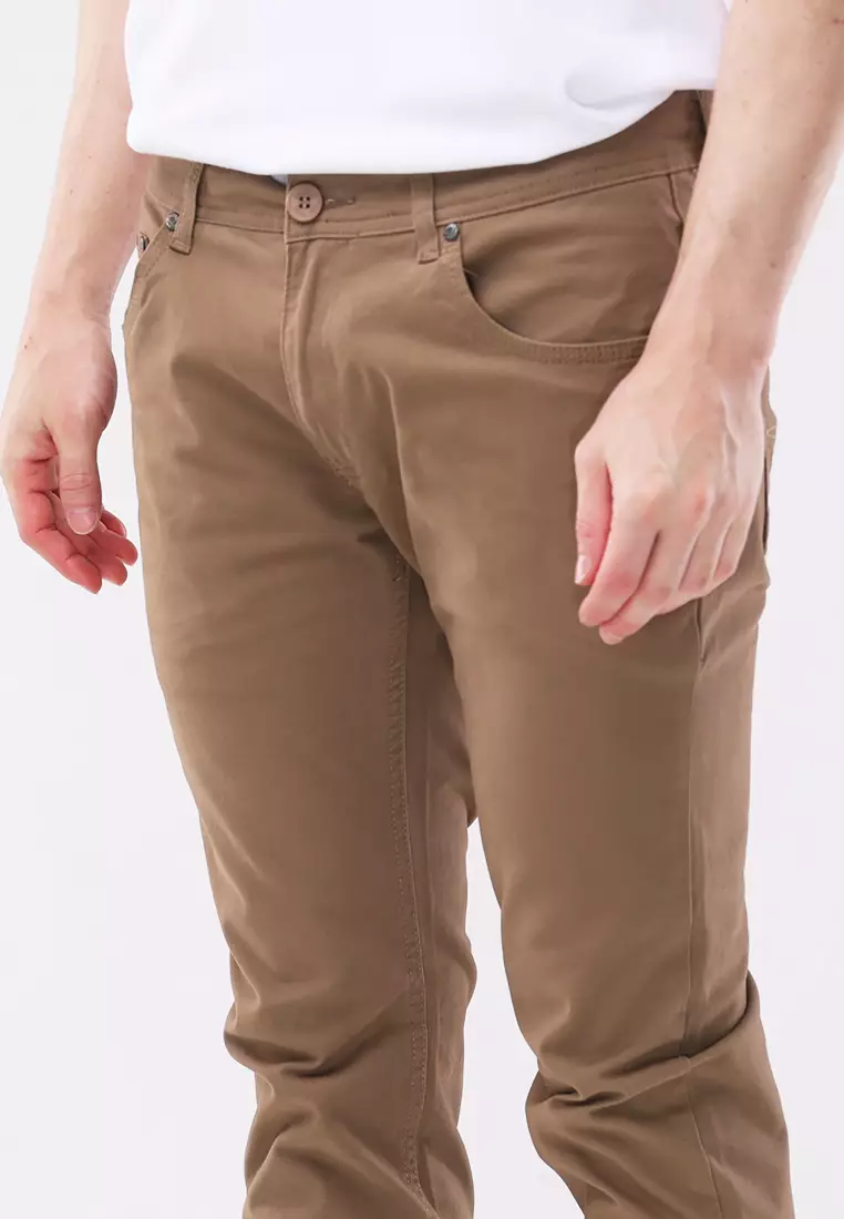 Colored Long Pants Slim Tapered Stretch