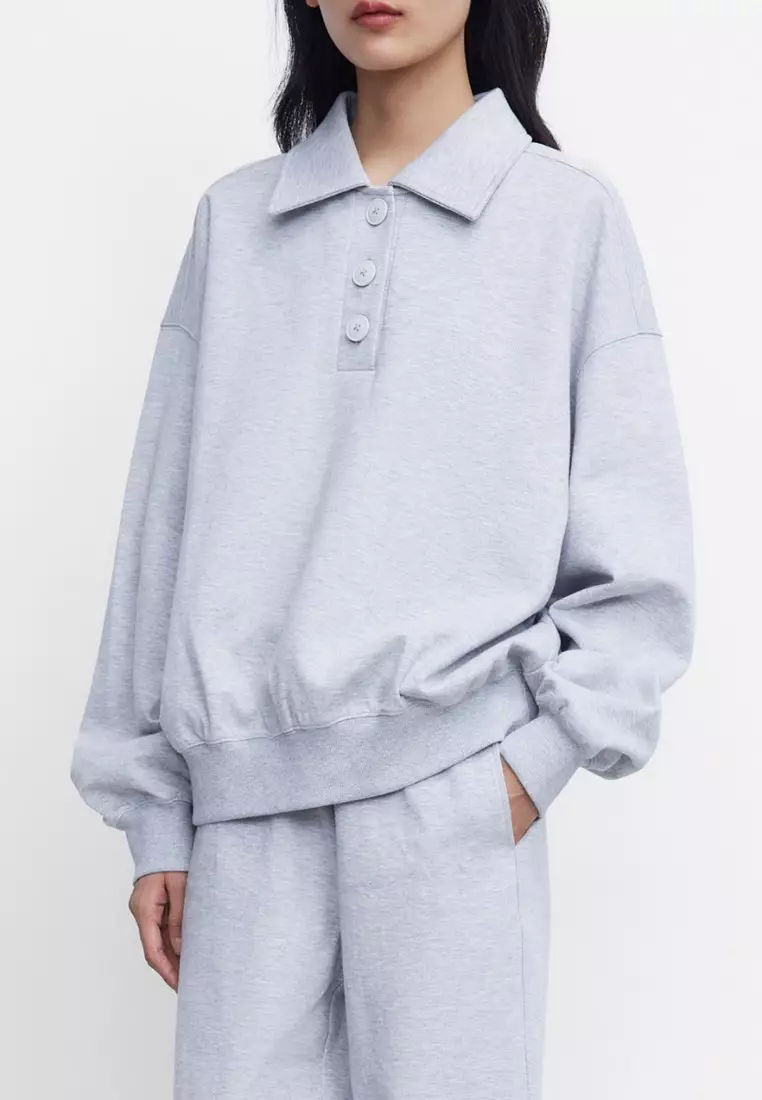 Urban Revivo Plain Half Button Sweatshirt 2024 Buy Urban Revivo