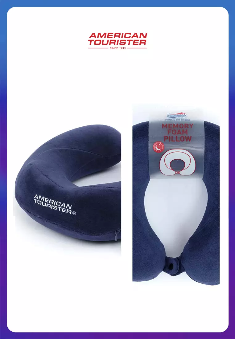 American Tourister Travel Accessories Memory Foam Pillow – Navy