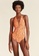 Cia Maritima white and orange and multi and gold Nila Deep V One Piece Swimsuit 195C1US2D351EFGS_1