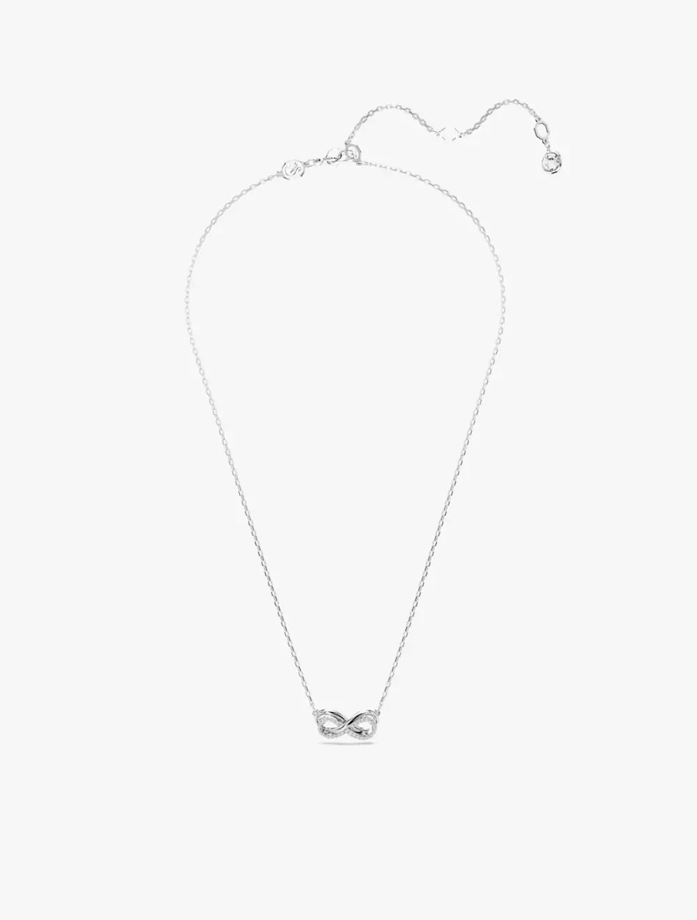 Hyperbola Pendant, Pavé, Infinity, White, Rhodium Plated - White