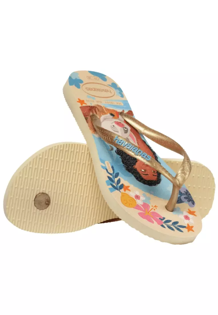 Havaianas Kids Slim Princess Flip Flops-Beige Straw/Beige Straw