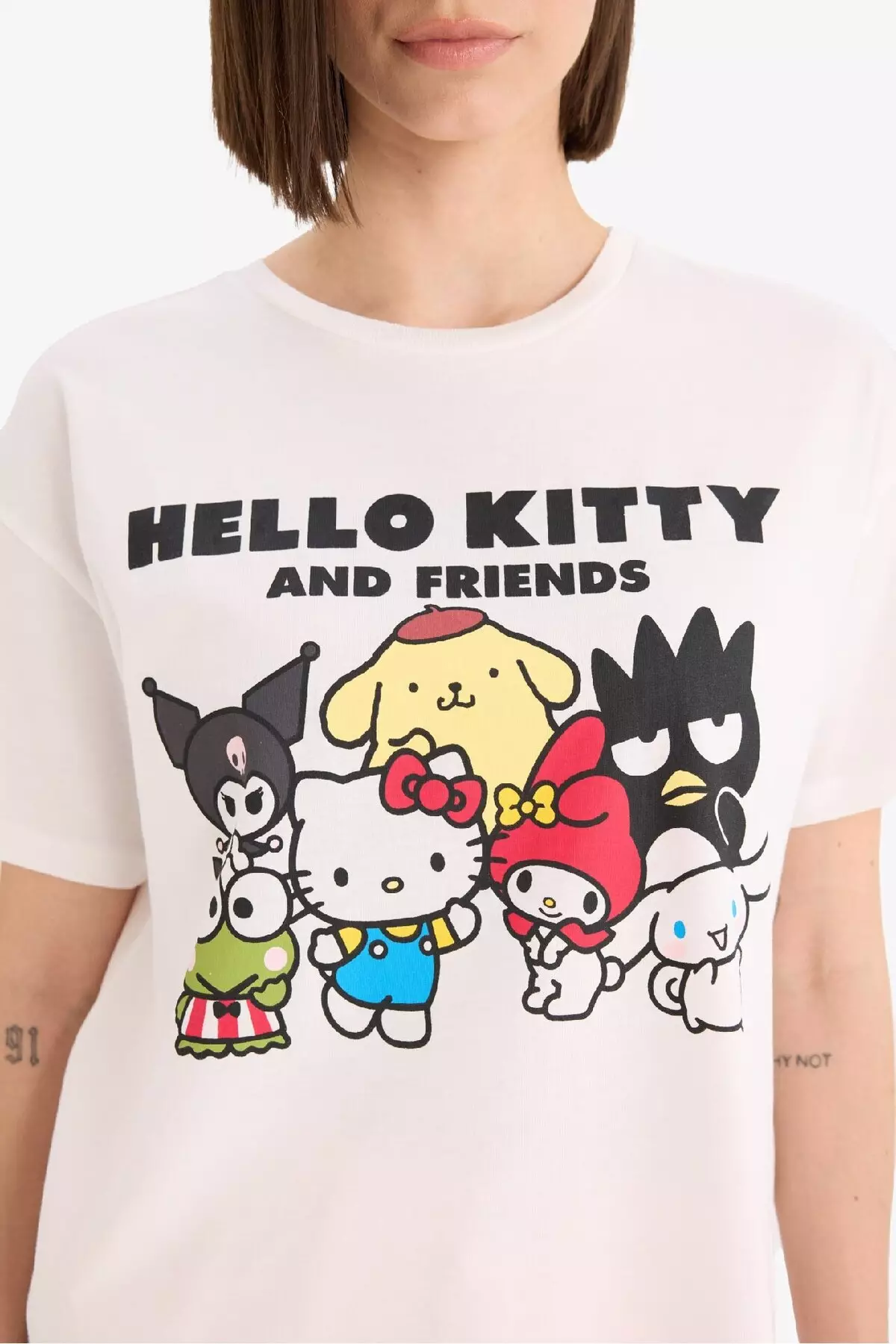 Cool Hello Kitty Oversize Pattern Back Printed Ad/Shoes (E6157Ax25Sm)