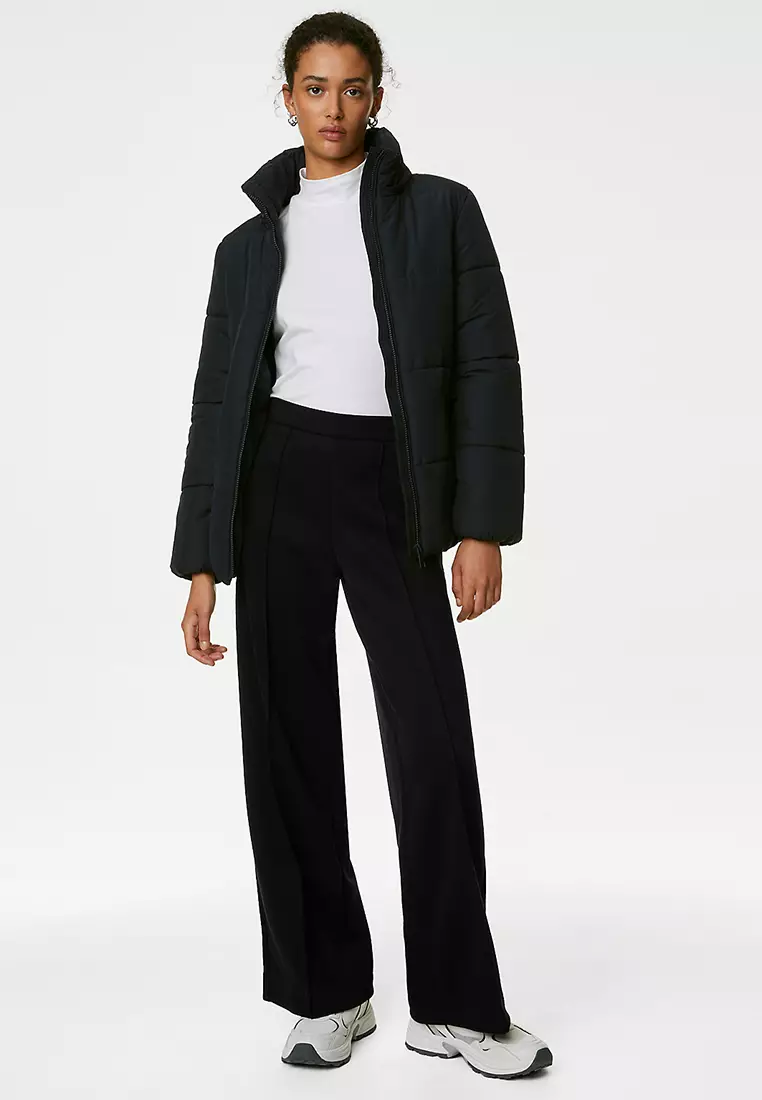 Jersey Elasticated Waist Wide Leg Trousers