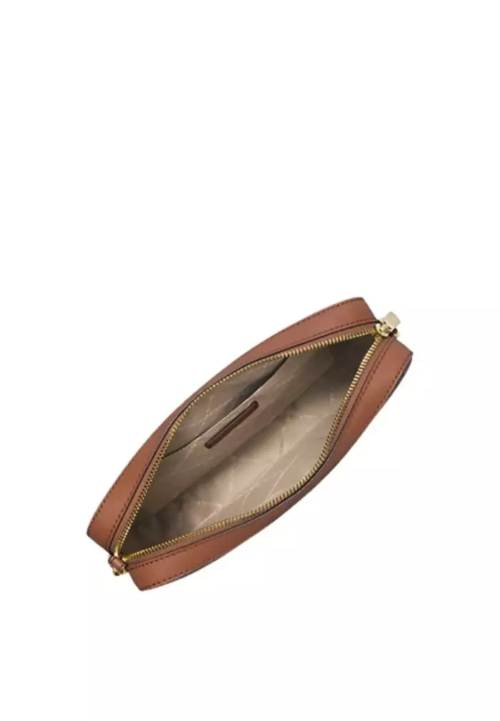 Jet Set Large Printed Logo Crossbody Bag Brown