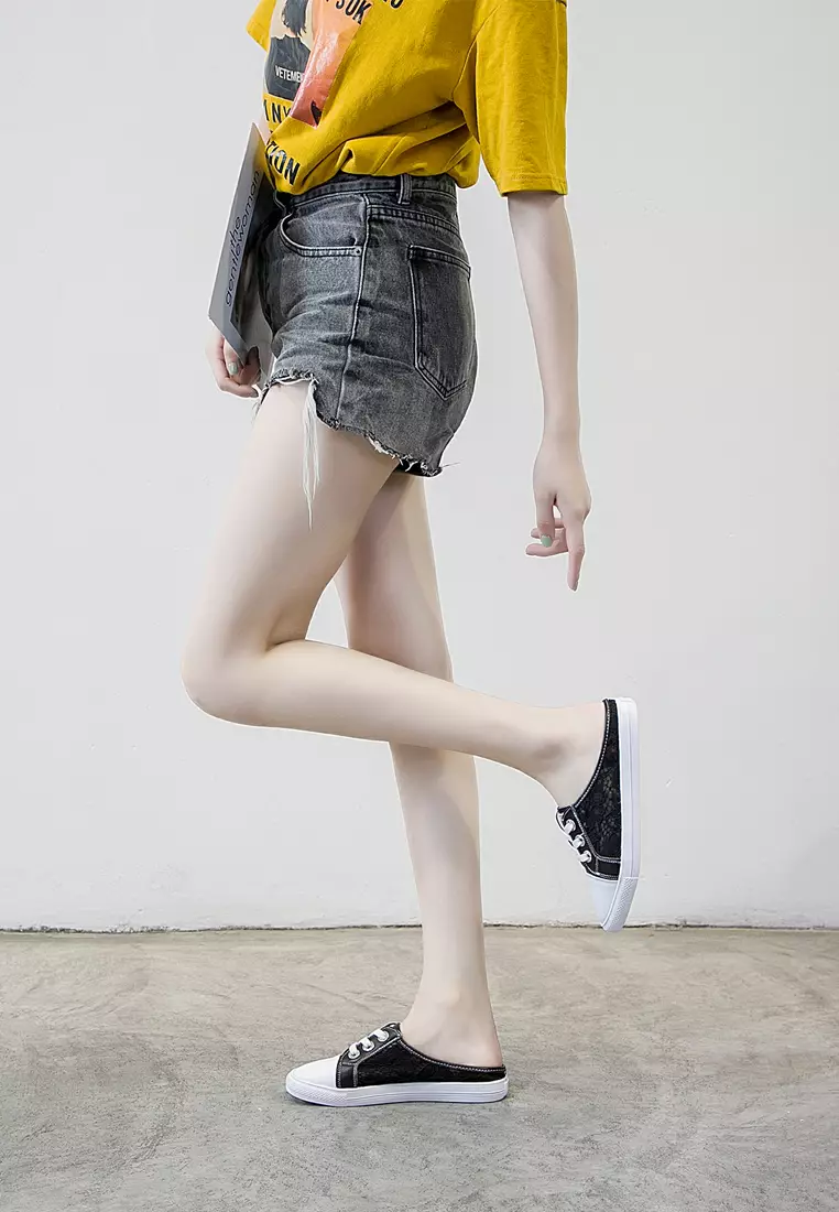 Comfortable Lace Stitched Leather Slip-Ons RX9917