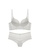 LYCKA white LMM1306-Lady Sexy Lace Lingerie Sleepwear Two Pieces Set-White E0B05USEB34507GS_4